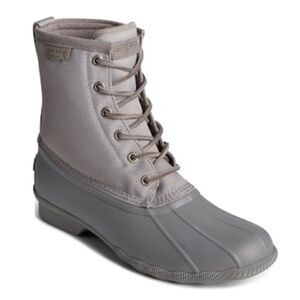 Sperry Saltwater Duck Boots Canvas Waterproof Grey Men's Size 10 NEW